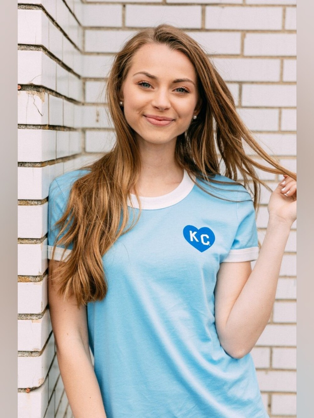 Charlie Hustle Ringer T-shirt With KC Heart